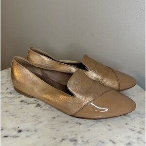 AGL Flats Size 39 nude shoes beige Leather made in Italy
